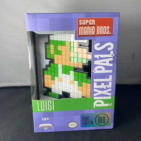 Super Mario Bros Luigi Pixel Pals 8-Bit Edition